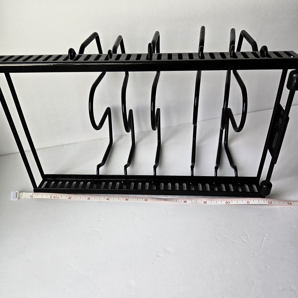 Pot Lid & Pan Kitchen Storage Organizer, Adjustable, Black Coated Metal - Picture 3 of 4
